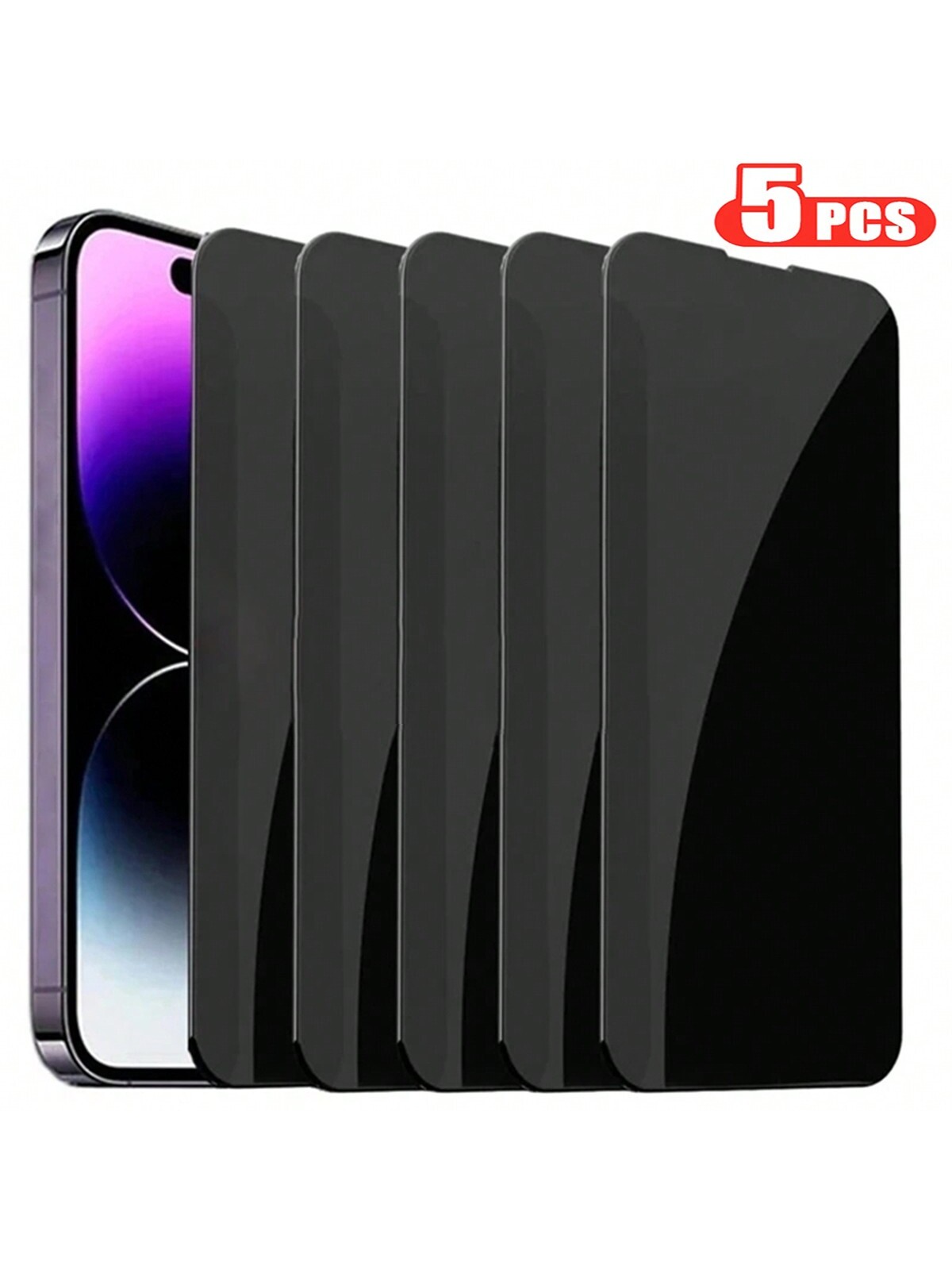 5PCS Anti-Spy Privacy Smartphone Screen Protector Tempered Glass Compatible With IPhone 14 13 12 11 Pro Max XR X XS Max 7 8 Plus 5Pieces Phone Protective Anti Spy Glass