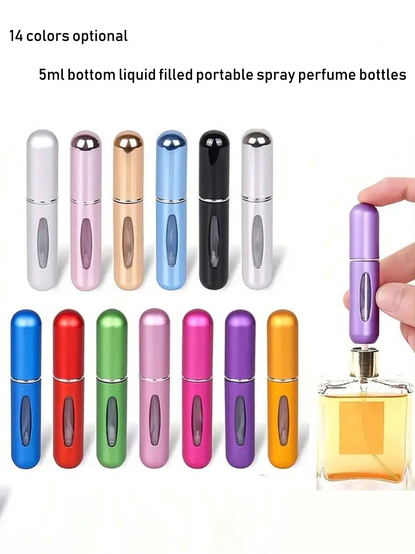 1PC 5ml Refillable Perfume Bottle, Portable Mini Spray Bottle For Travel And Outing, Living Room Home Bedroom Bathroom House Decor, Travel Stuff, Wedding, Party, Birthday, Gifts For Men Mom Dad Friends, New Years, Accessaries, Funny Gift