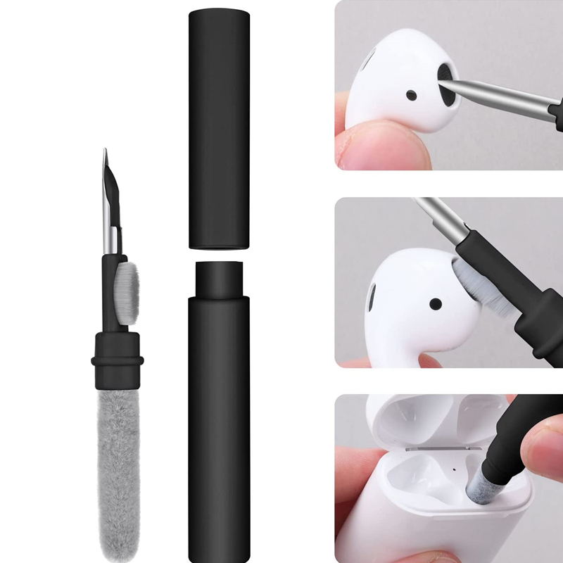 1pc, Earbuds Cleaning Pen, 3 In 1 Multifunctional Cleaner Kit With Soft Brush For Wireless Earphones Headphones Charging Box Accessories, Computer, Keyboard,