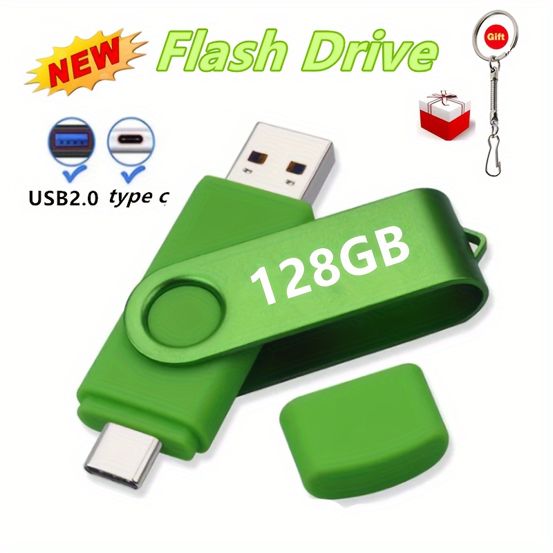 4GB/8GB/32GB/128GB High-Speed Dual Interface USB Flash Drive - 2 in 1 OTG Pen Drive with USB 2.0 and Type-C Connectivity - Ultra-Fast Data Transfer and Storage Solution for Android and PC Devices