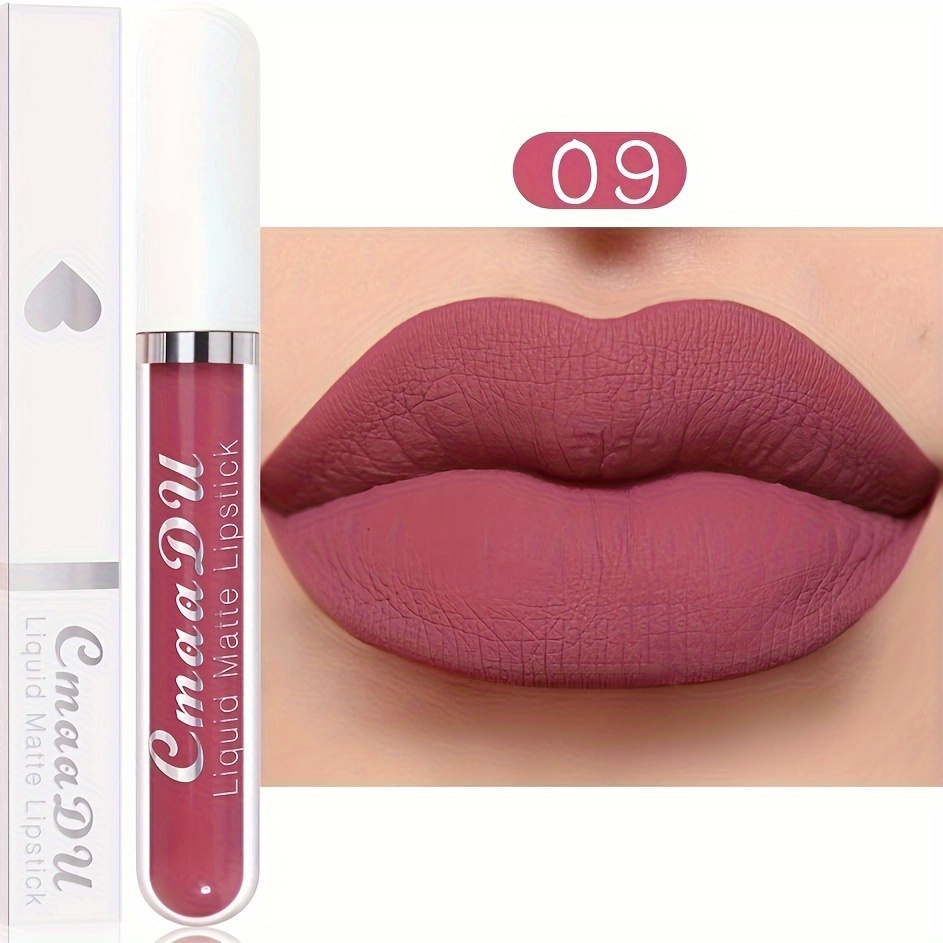 Matte Liquid Lipstick, Waterproof Non-Stick Cup Long Lasting Lip Gloss, Fruit Scented Durable Makeup For Dining, Swimming, Sweatproof Summer Lip Gloss, Lightweight Hydrating Selection