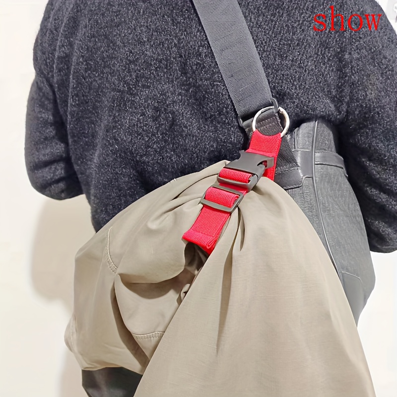1pc Durable Polyester Backpack Strap with Zinc Alloy Hanging Ring - Versatile Luggage & Clothing Securement Solution, Portable Expansion Strap for Outdoor Sports and Travel, Multicolor, Travel Backpack